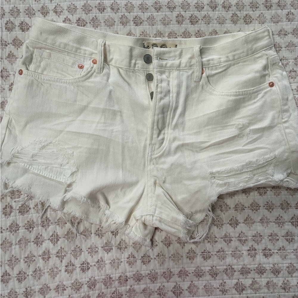 White Free People Denim Shorts